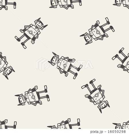 robot doodle seamless pattern background 16050298