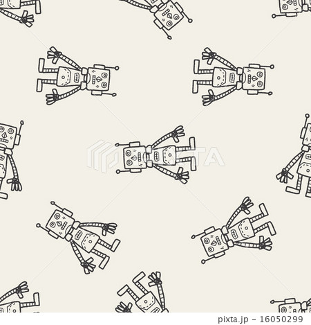 robot doodle seamless pattern background 16050299