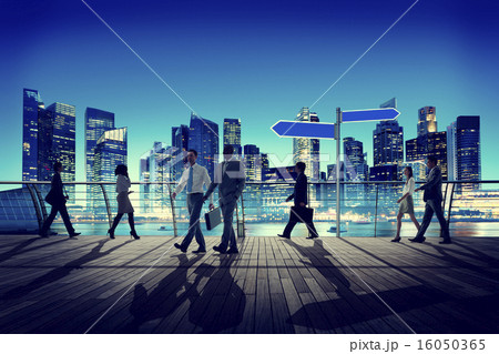 Silhouette Business People Commuter Walking Rush Hour Concept Silhouette Business People Commuter Walking Rush Hour Concept 16050365