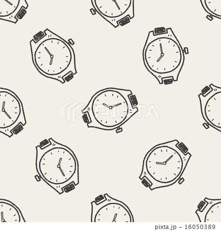 time doodle seamless pattern background 16050389
