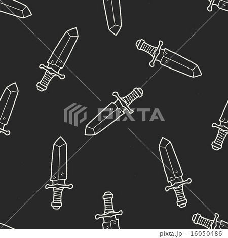 sword doodle seamless pattern background 16050486
