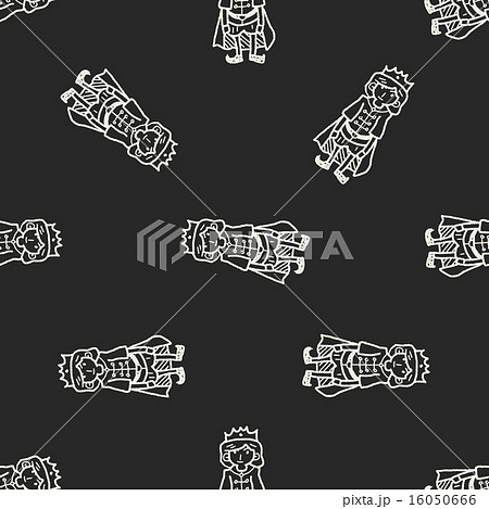 prince doodle seamless pattern background 16050666