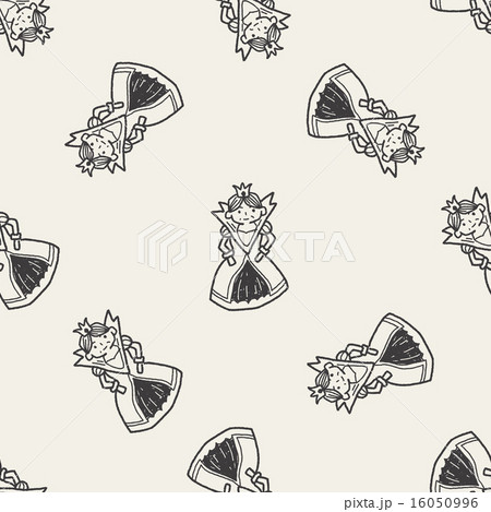 queen doodle seamless pattern background 16050996