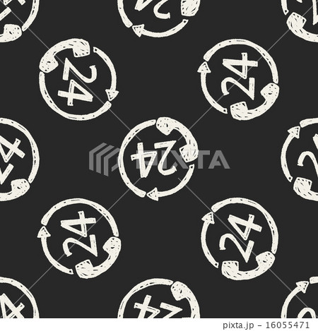 24 hours customer service doodle drawing seamless pattern background 16055471