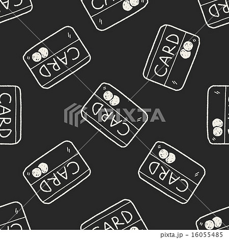doodle credit card seamless pattern background 16055485