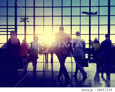 Business People Rushing Walking Plane Travel...の写真素材 [16057334] - PIXTA