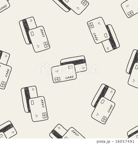 doodle credit card seamless pattern background 16057491