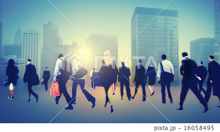 Commuter Buiness People Corporate Cityscape Walking Travel Conce Commuter Buiness People Corporate Cityscape Walking Travel Conce 16058495