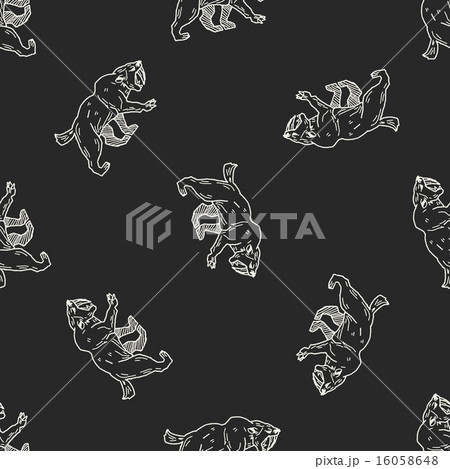Smilodon doodle seamless pattern background Smilodon doodle seamless pattern background 16058648