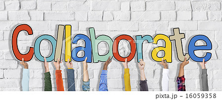 Diverse Hands Holding the Word Collaborate Diverse Hands Holding the Word Collaborate 16059358