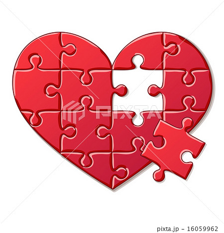 Heart Puzzle Isolated On White Backgroundのイラスト素材