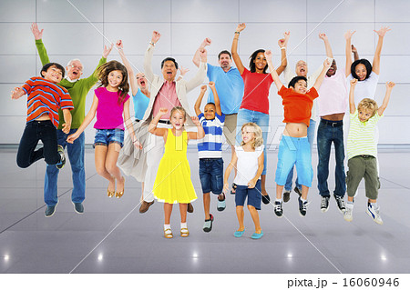 Children Celebration Jumping Ecstatic Happiness Concept Children Celebration Jumping Ecstatic Happiness Concept 16060946