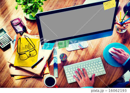 Businessman Working Responsive Web Design Concept Businessman Working Responsive Web Design Concept 16062193