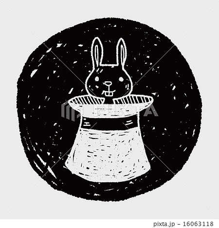 magic rabbit doodle drawing 16063118