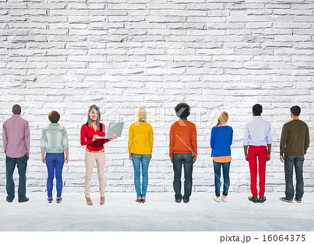 Different Smiling Unique Hipster Casual Team Concept 16064375