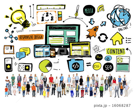 Diversity Casual People Responsive Design Community Content Conc 16068287