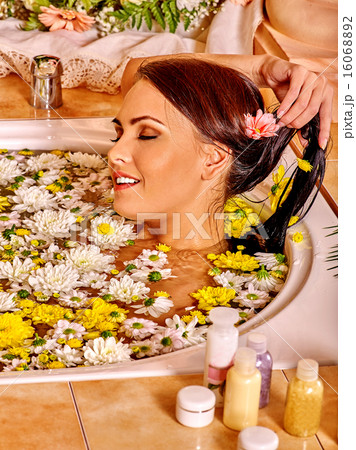 Woman at luxury spa. 16068892