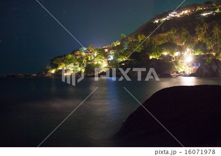 Exotic amazing place in island Koh Samui at night, Thailand. long-exposure 16071978