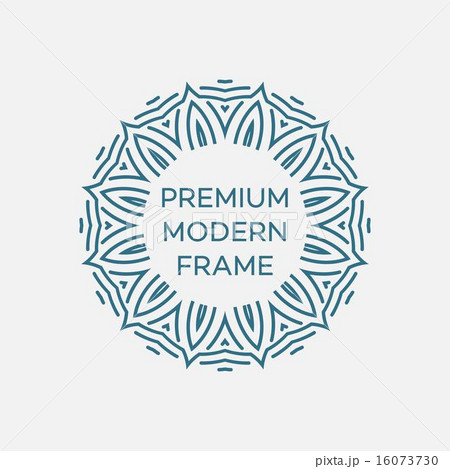 Vector geometric frame in mono line style. Monogram design element. Vector illustration 16073730