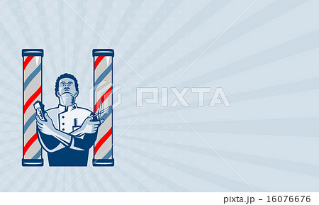 Business card Barber With Pole Hair Clipper  16076676
