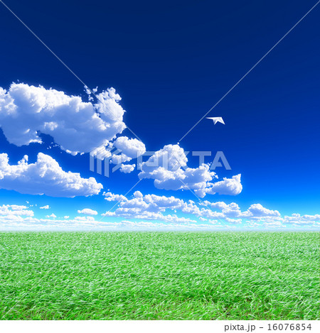 青空と草原のイラスト素材 [16076854] - PIXTA