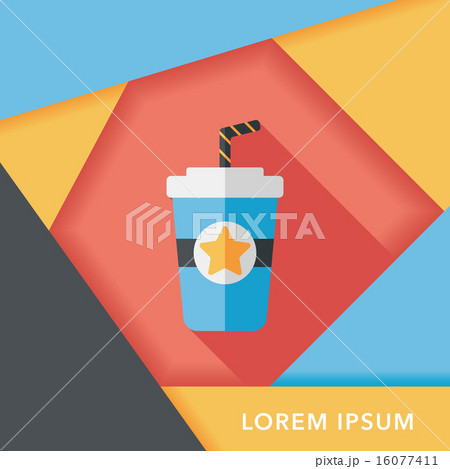 soda drink flat icon with long shadow,eps10 16077411