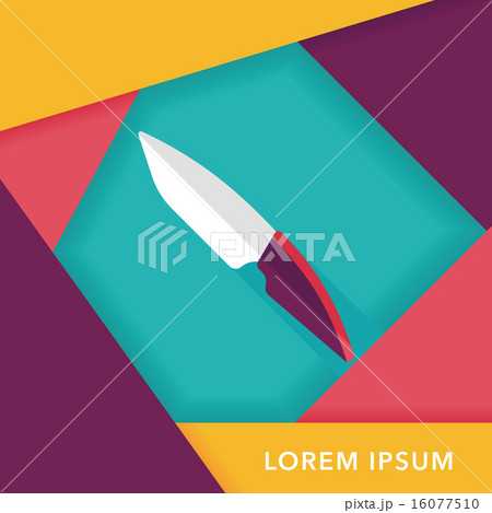 kitchenware fruit knife flat icon with long shadow,eps10 16077510