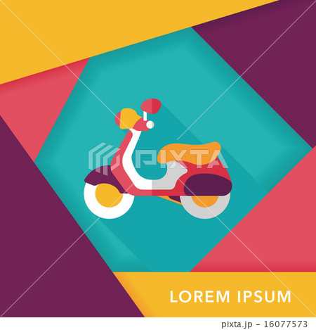 Transportation scooter flat icon with long shadow,eps10 16077573