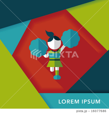cheerleader flat icon with long shadow,eps10 cheerleader flat icon with long shadow,eps10 16077686