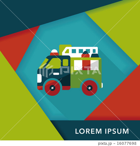 Transportation Fire truck flat icon with long shadow,eps10 16077698