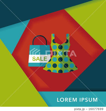 shopping dress flat icon with long shadow,eps10 shopping dress flat icon with long shadow,eps10 16077699