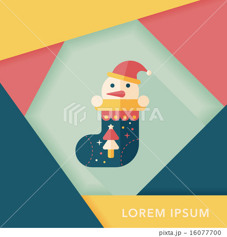Christmas stocking flat icon with long shadow,eps10 16077700