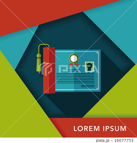 diploma flat icon with long shadow,eps10 diploma flat icon with long shadow,eps10 16077753