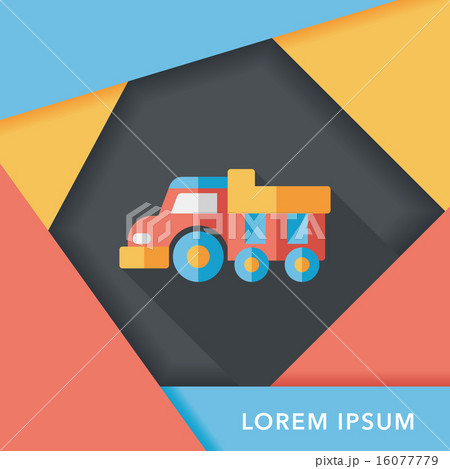 Dump truck flat icon with long shadow,eps10 16077779