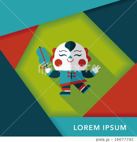 Chinese New Year flat icon with long shadow,eps10, Maitreya doll 16077792