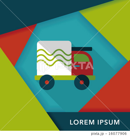 Transportation truck flat icon with long shadow,eps10 16077906