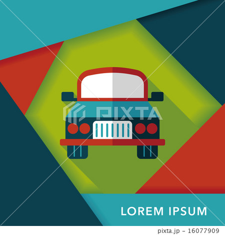 Transportation car flat icon with long shadow,eps10 16077909
