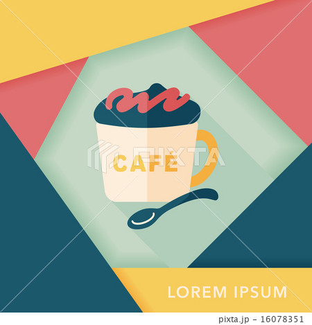 coffee flat icon with long shadow,eps10 16078351