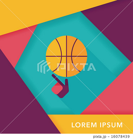 Basketball flat icon with long shadow,eps10 16078439