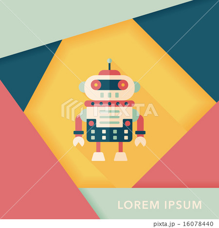 robot concept flat icon with long shadow,eps10 robot concept flat icon with long shadow,eps10 16078440