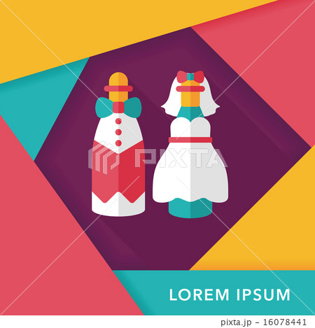 wedding couple flat icon with long shadow,eps10 16078441