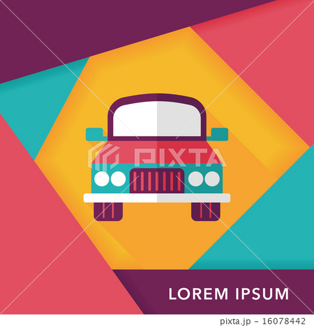 Transportation car flat icon with long shadow,eps10 16078442