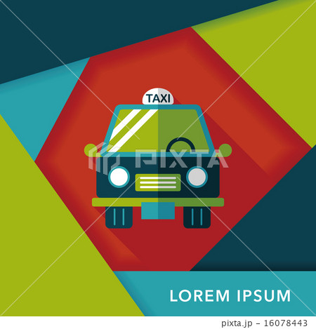 Transportation taxi flat icon with long shadow,eps10 Transportation taxi flat icon with long shadow,eps10 16078443