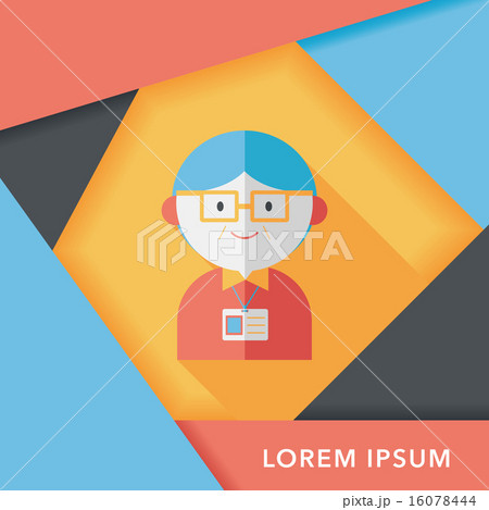 businessman flat icon with long shadow,eps10 16078444
