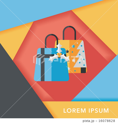Christmas gift flat icon with long shadow,eps10 16078628