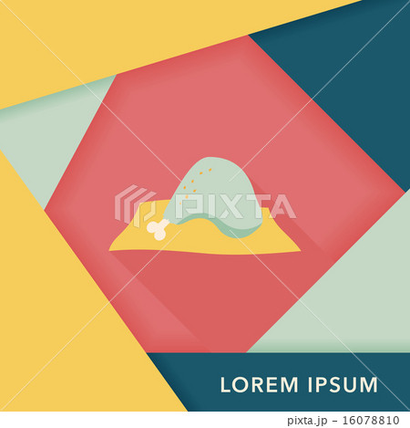Chicken legs flat icon with long shadow,eps10 16078810
