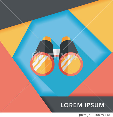 Binoculars flat icon with long shadow 16079148