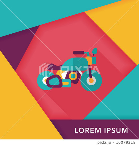 Transportation motorcycle flat icon with long shadow,eps10 Transportation motorcycle flat icon with long shadow,eps10 16079218