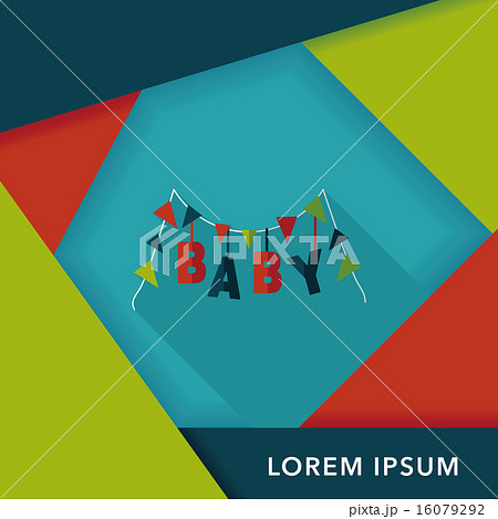 BABY party flat icon with long shadow,eps 10 BABY party flat icon with long shadow,eps 10 16079292