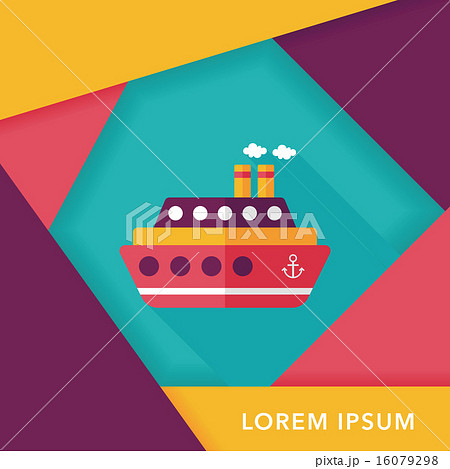 Transportation ferry flat icon with long shadow,eps10 16079298